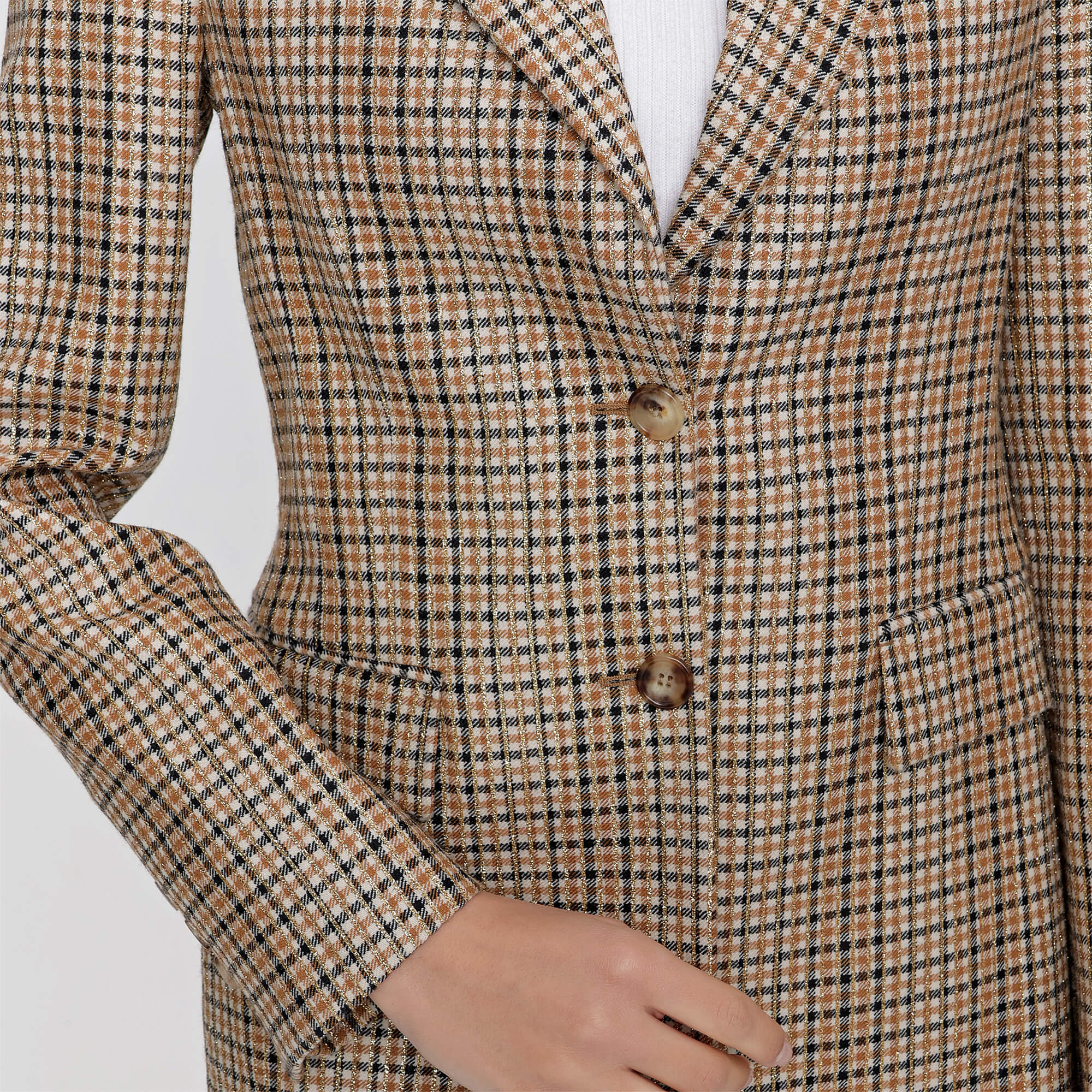 Ermanno Scervino - Beige Checked Glitter Jacket